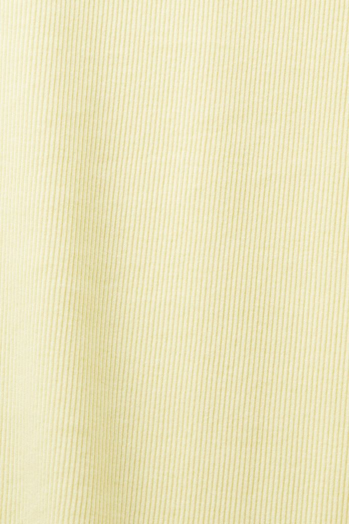 Ribbet top med rund hals, LIME YELLOW, detail image number 6