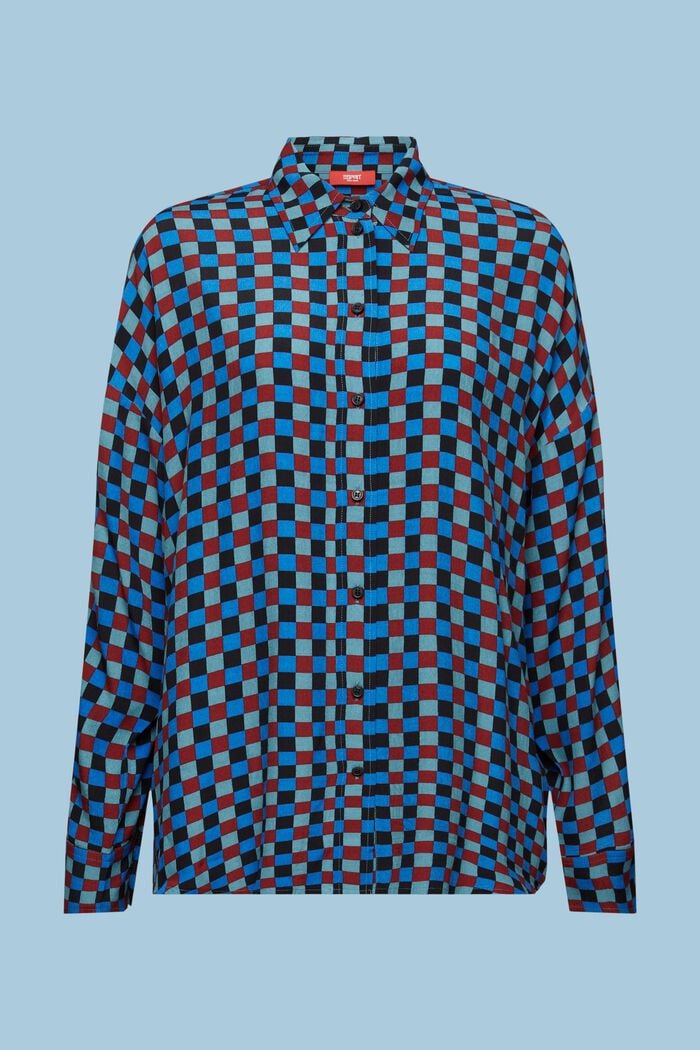 Button down-skjorte med print, BRIGHT BLUE, detail image number 5