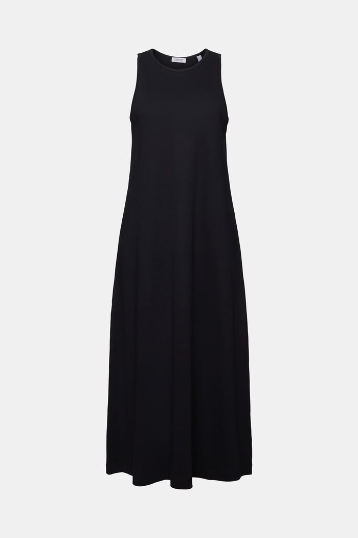 Ærmeløs maxi-kjole i jersey, BLACK, detail image number 5