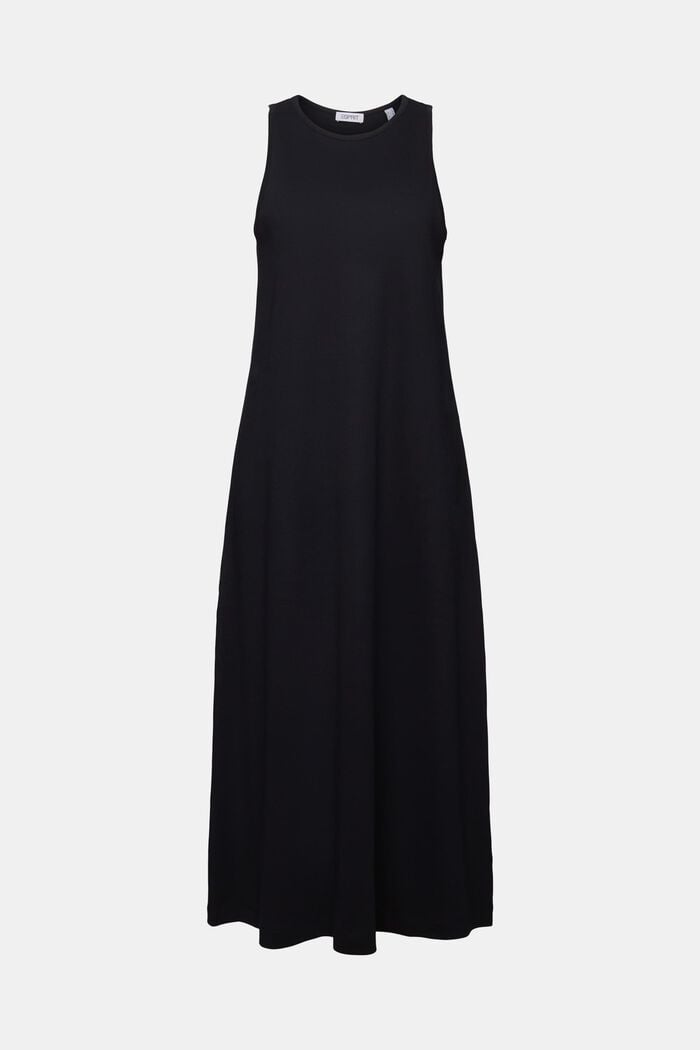 Ærmeløs maxi-kjole i jersey, BLACK, detail image number 5
