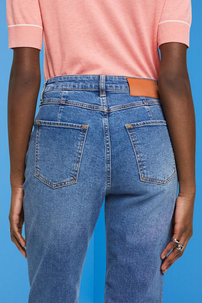 Bootcut jeans med markant bærestykke, BLUE DARK WASHED, detail image number 2