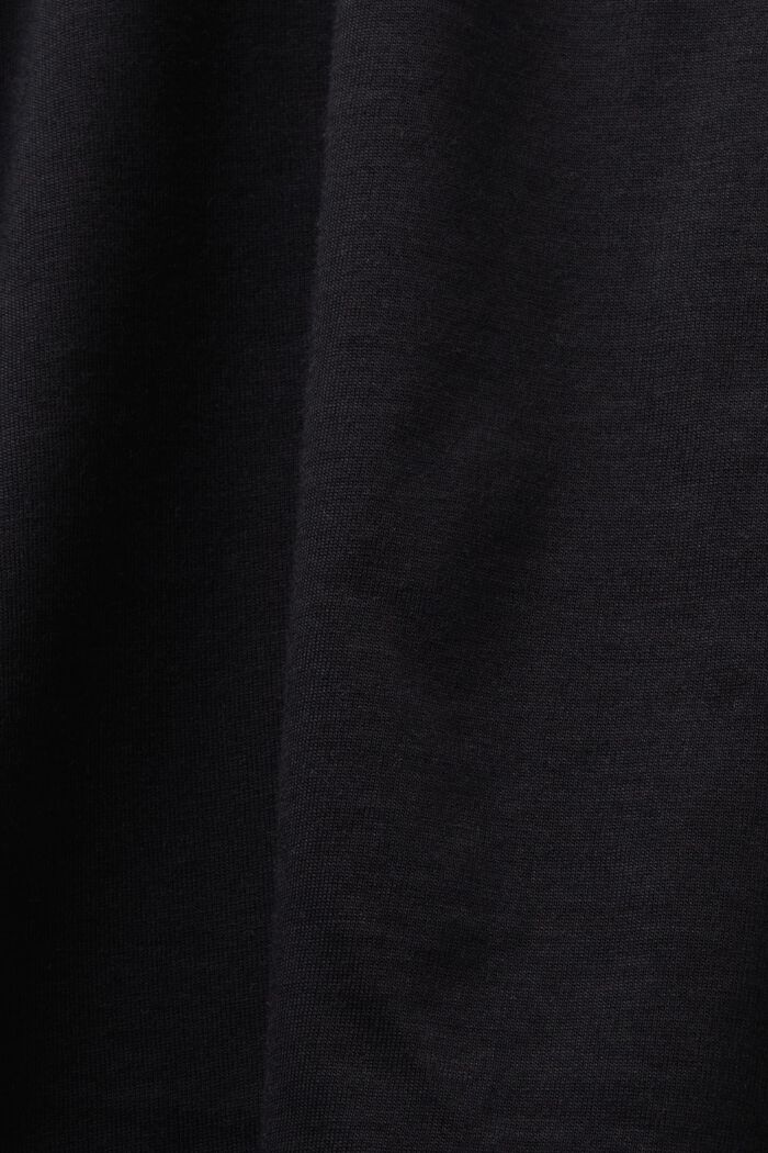 T-shirt i pimabomuld med broderet logo, BLACK, detail image number 5