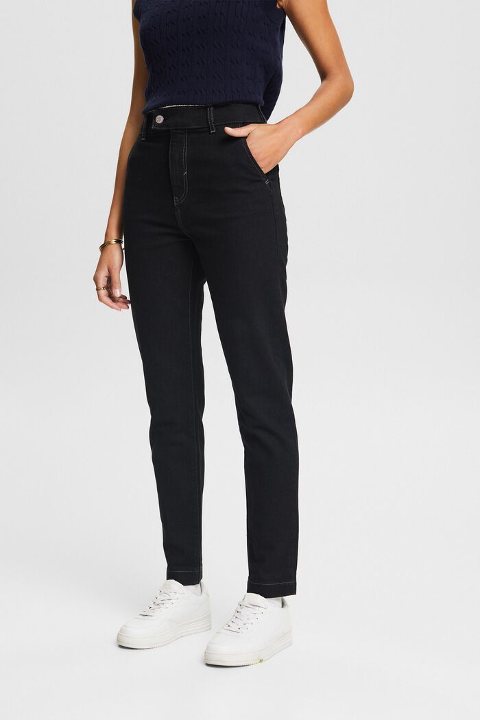 Slim-jeans med høj talje, BLACK RINSE, detail image number 0