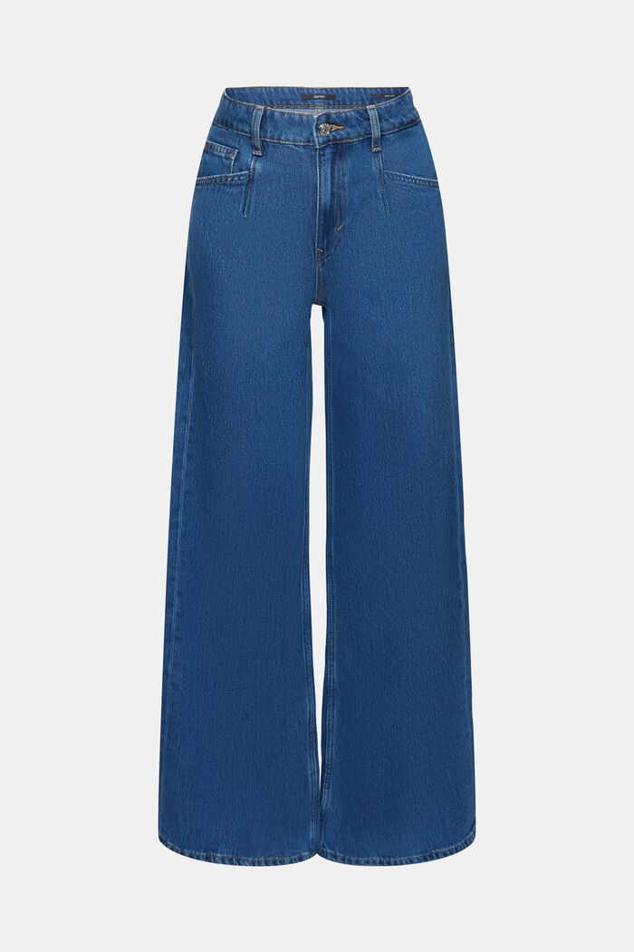 Jeans med vide ben, BLUE DARK WASHED, detail image number 7