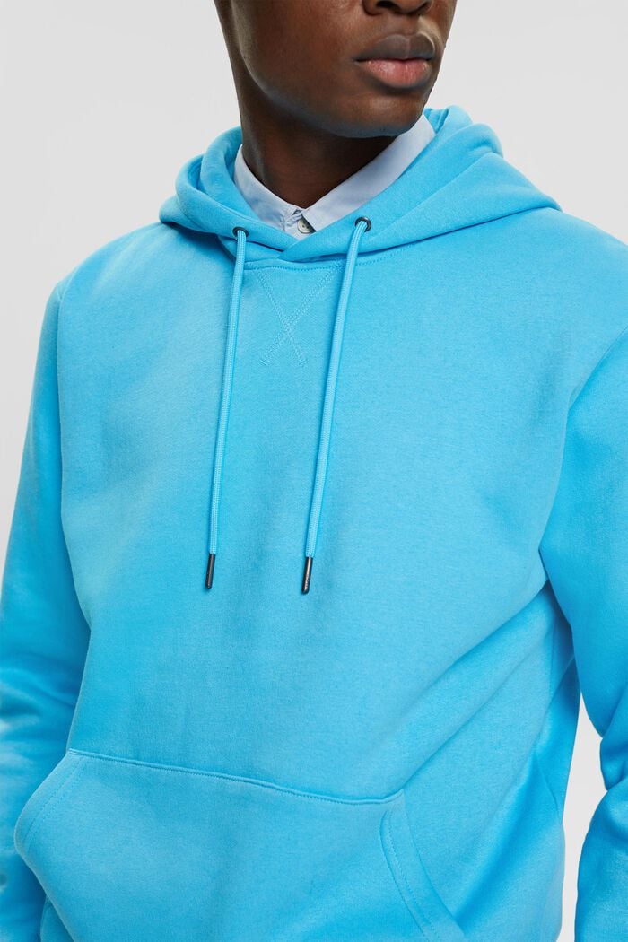 Genanvendte materialer: Sweatshirt med hætte, TURQUOISE, detail image number 4