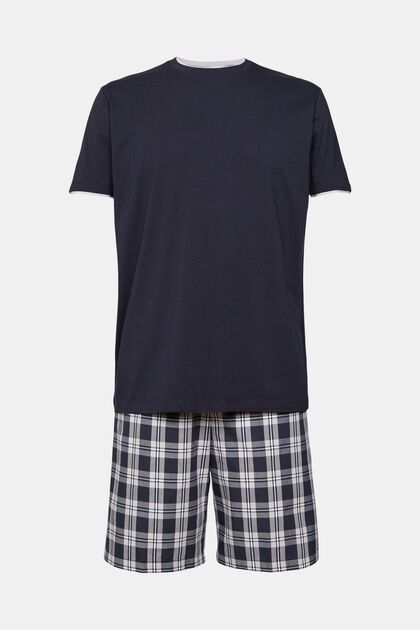 Pyjamas med ternede shorts