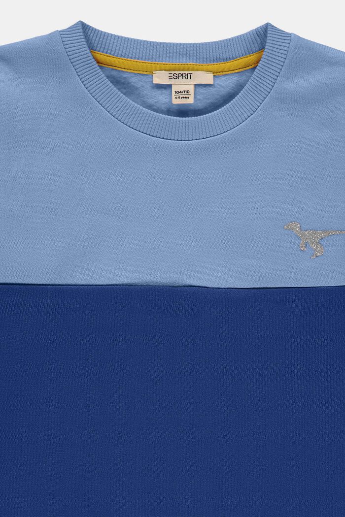 Colourblock-sweatshirt med glitterprint, BRIGHT BLUE, detail image number 2