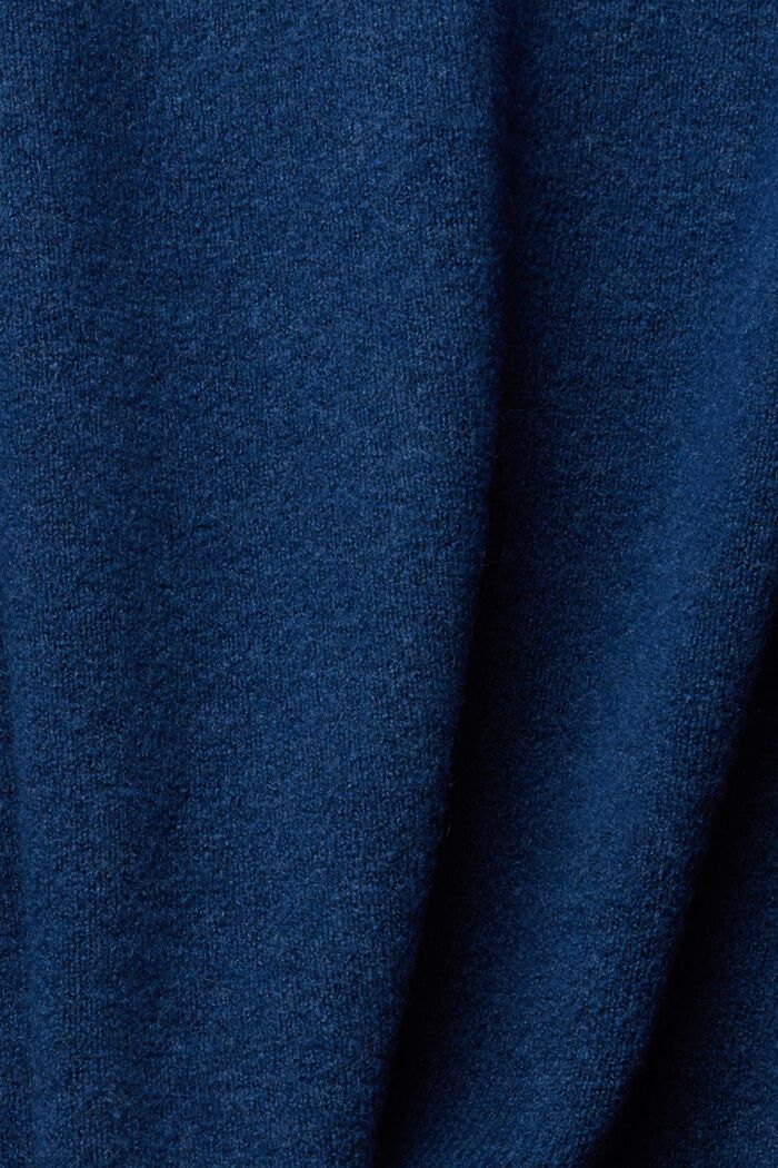 Med uld: cardigan med V-udskæring, PETROL BLUE, detail image number 4