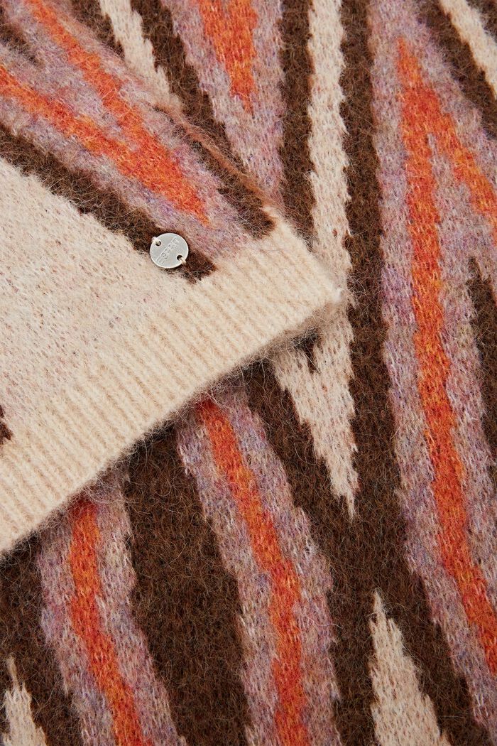 Halstørklæde i uld-/mohairmiks, BEIGE, detail image number 1