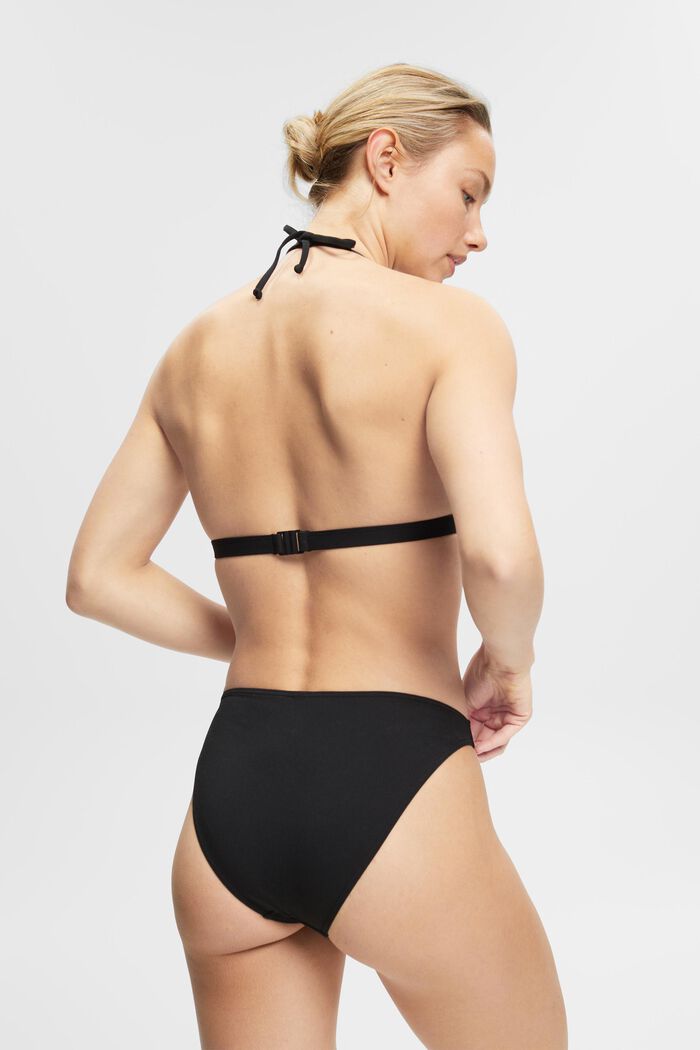 Teksturerede bikinitrusser med høj benudskæring, BLACK, detail image number 2