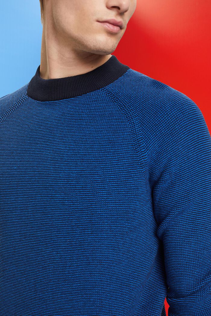 Stribet pullover med mock-rullekrave, NAVY, detail image number 2