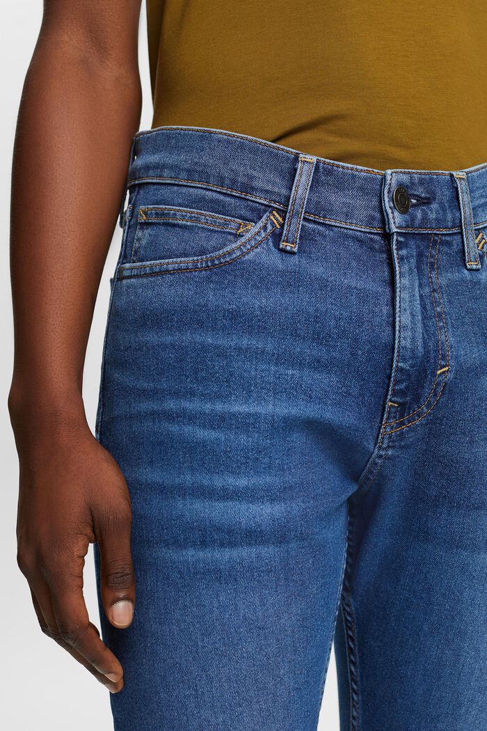 Skinny jeans med mellemhøj talje, BLUE MEDIUM WASHED, detail image number 4