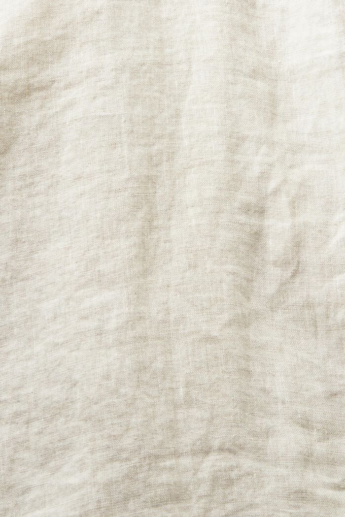 Midi-skjortekjole i hør med bælte, BEIGE, detail image number 5
