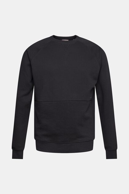 Sweatshirt med struktur, BLACK, overview