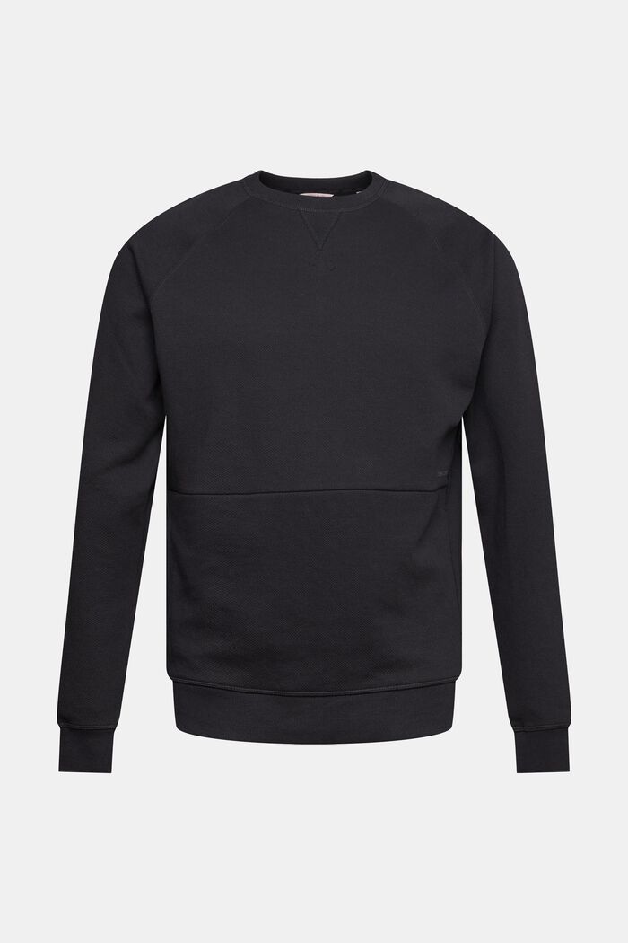 Sweatshirt med struktur, BLACK, detail image number 6