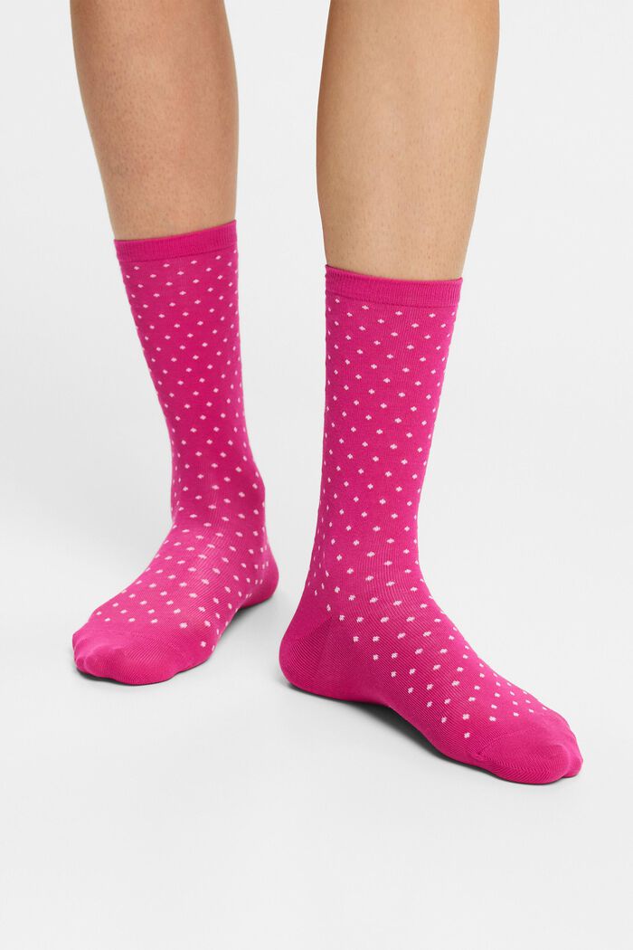 2-pak polkaprikkede sokker, økologisk bomuld, ROSE / PINK, detail image number 1