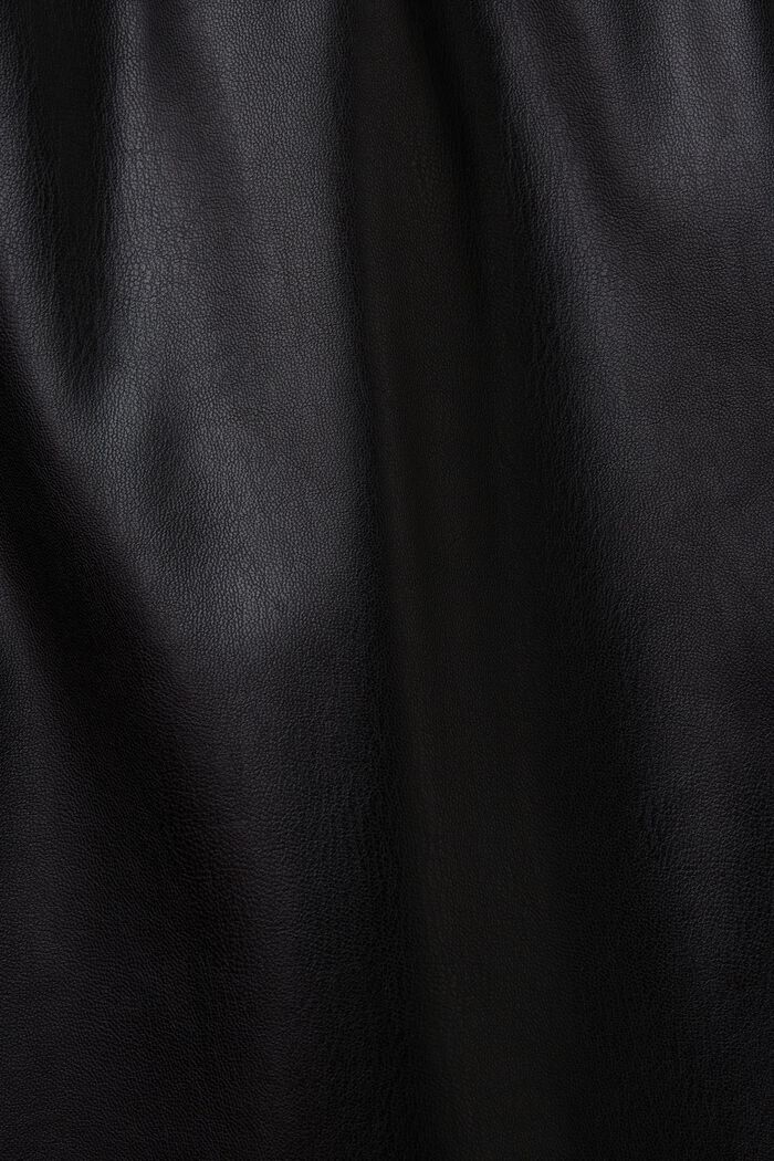 Mini-nederdel i læderlook, BLACK, detail image number 5