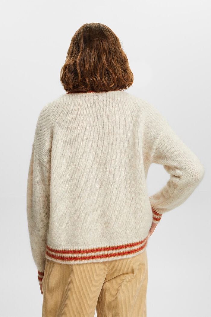 Sweater i uld-/mohairmiks, NEW CREAM BEIGE, detail image number 3