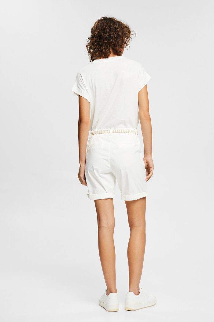 Shorts med vævet bælte, WHITE, detail image number 3
