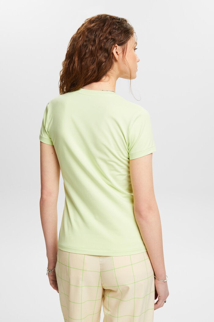 Jersey-T-shirt med V-hals, PASTEL GREEN, detail image number 2