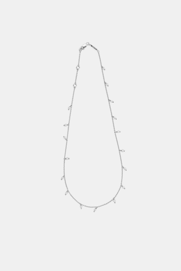 Halskæde i sterlingsølv med perler, SILVER, detail image number 0