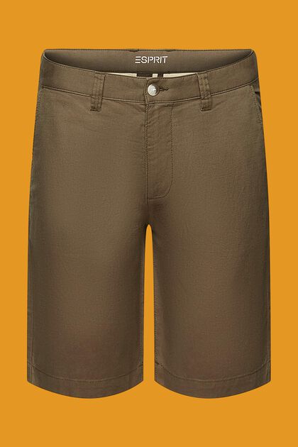 Shorts i chino-stil, DUSTY GREEN, overview