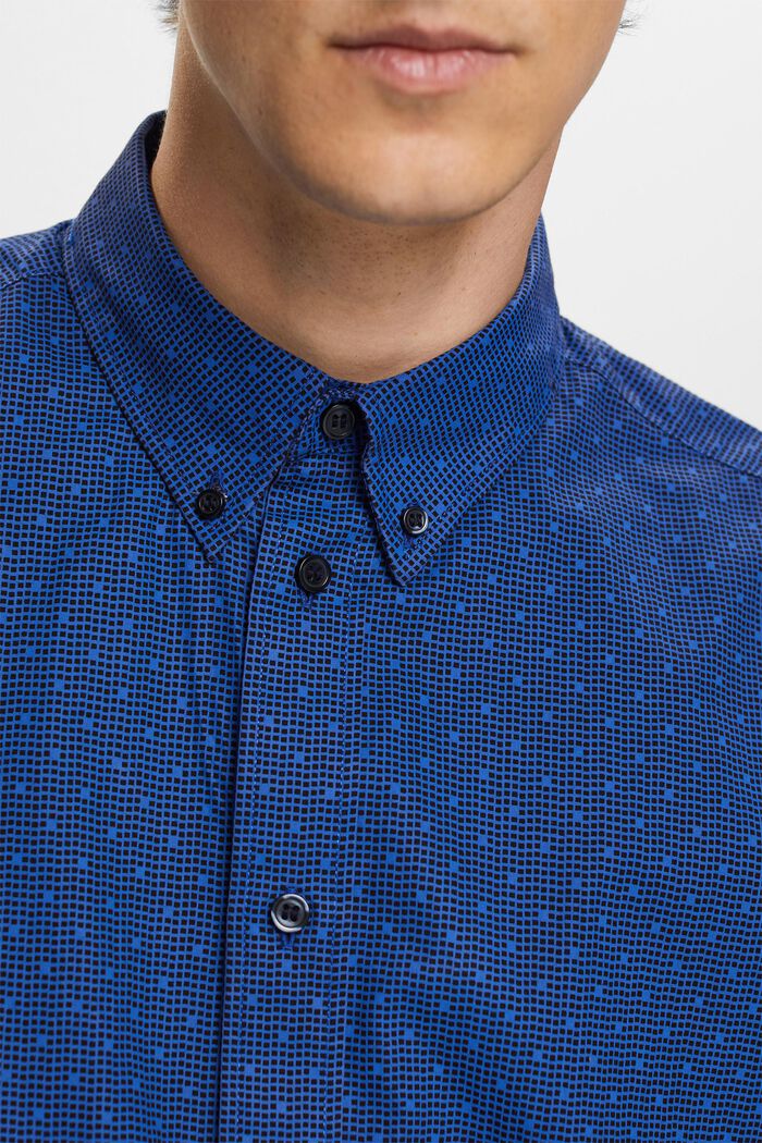 Mønstret button-down skjorte, 100 % bomuld, BRIGHT BLUE, detail image number 2