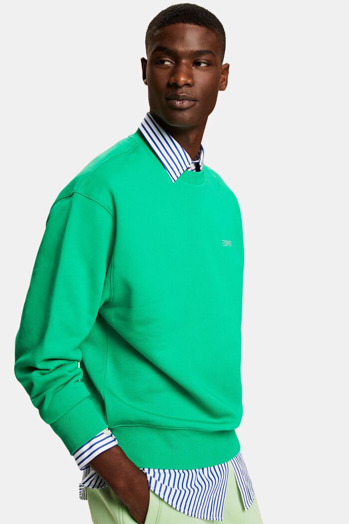 Unisex sweatshirt i fleece med logo, GREEN, detail image number 0