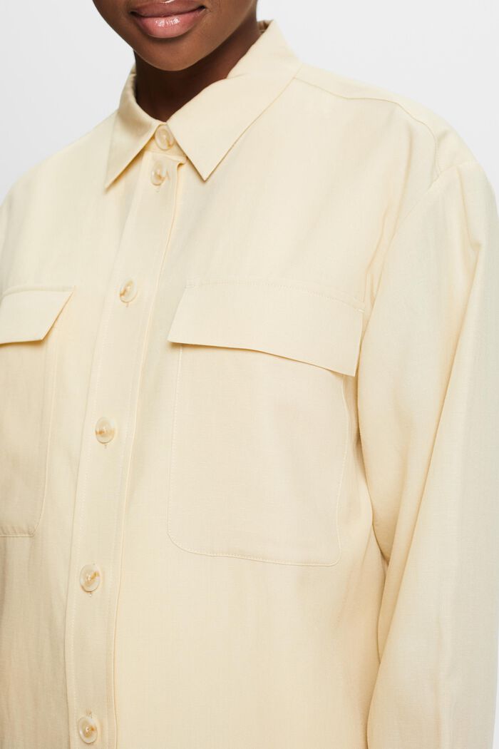 Oversized button up-skjorte, SAND, detail image number 3