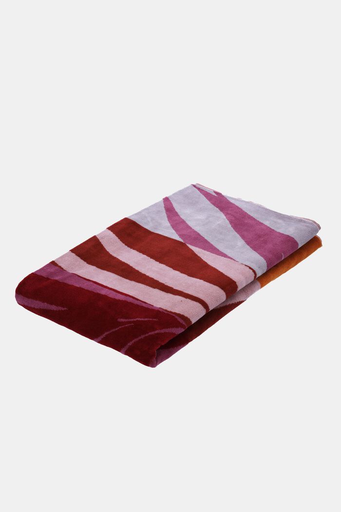 Stribet håndklæde med palmeblad, ROSE, detail image number 1