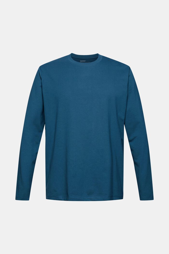 Langærmet T-shirt i jersey med COOLMAX®, PETROL BLUE, detail image number 6