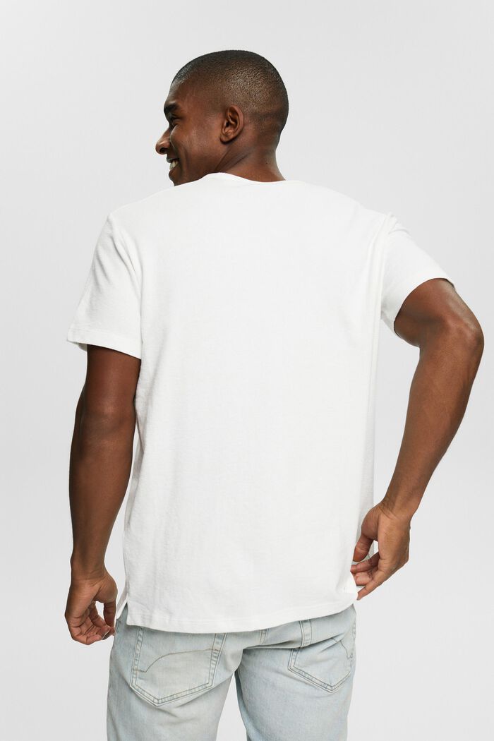 T-shirt af jersey med struktur, OFF WHITE, detail image number 3