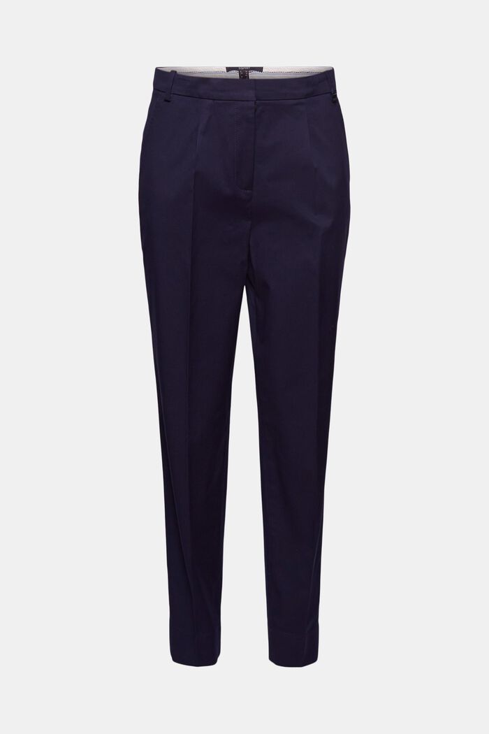 Business-chinos i bomuldsstretch, NAVY, overview