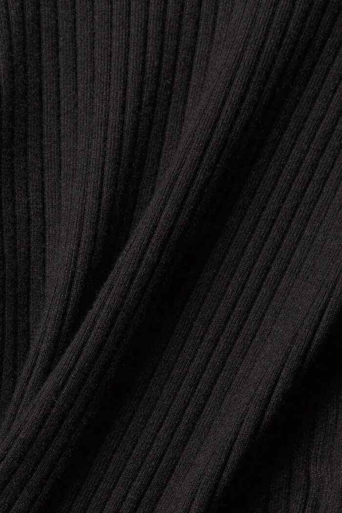 Ribstrikket sweater med rullekrave, BLACK, detail image number 5