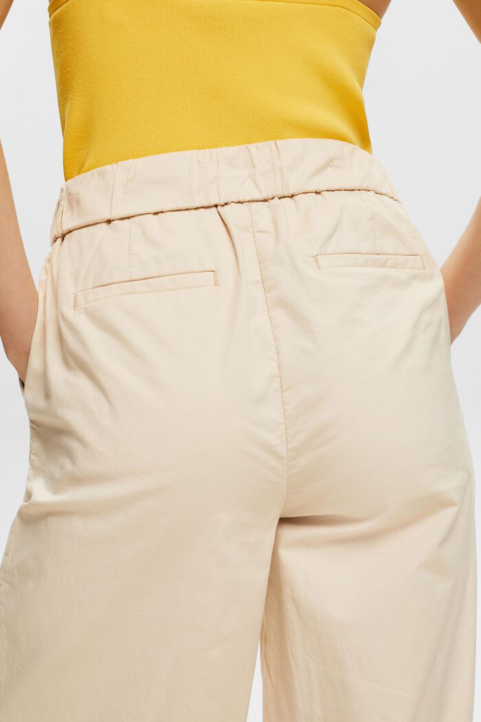 Bukser i poplin med vide ben, CREAM BEIGE, detail image number 3