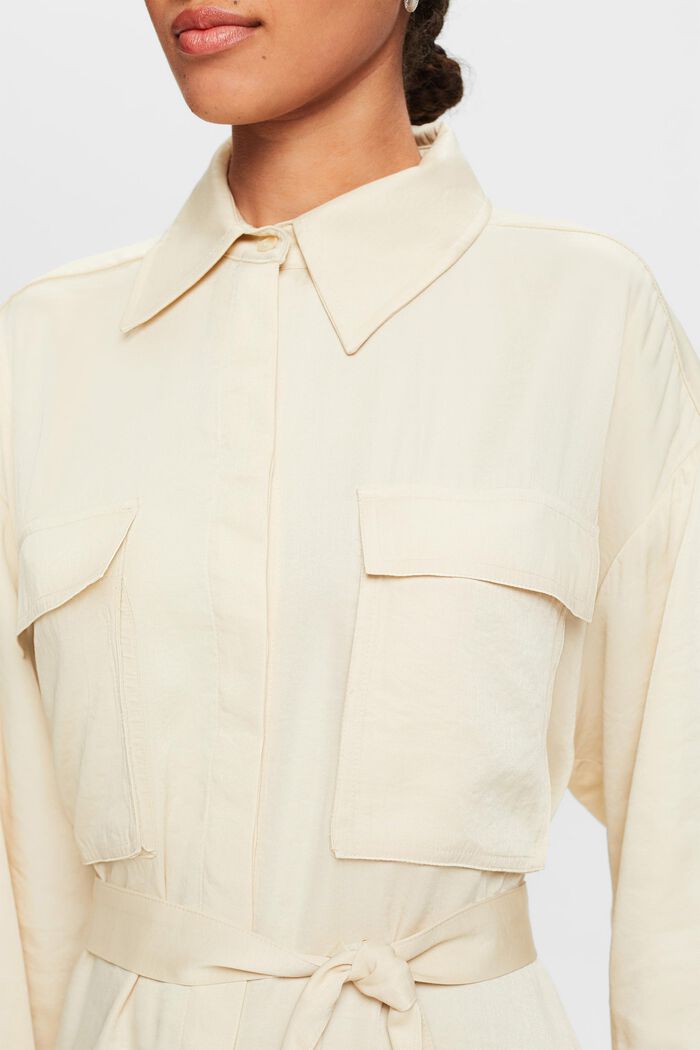 Skjortekjole med bælte, SAND, detail image number 3