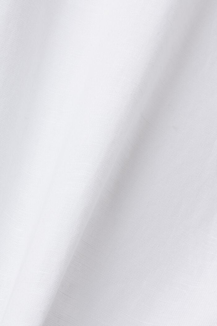 Button down-skjorte i bomulds- og hørmiks, WHITE, detail image number 6