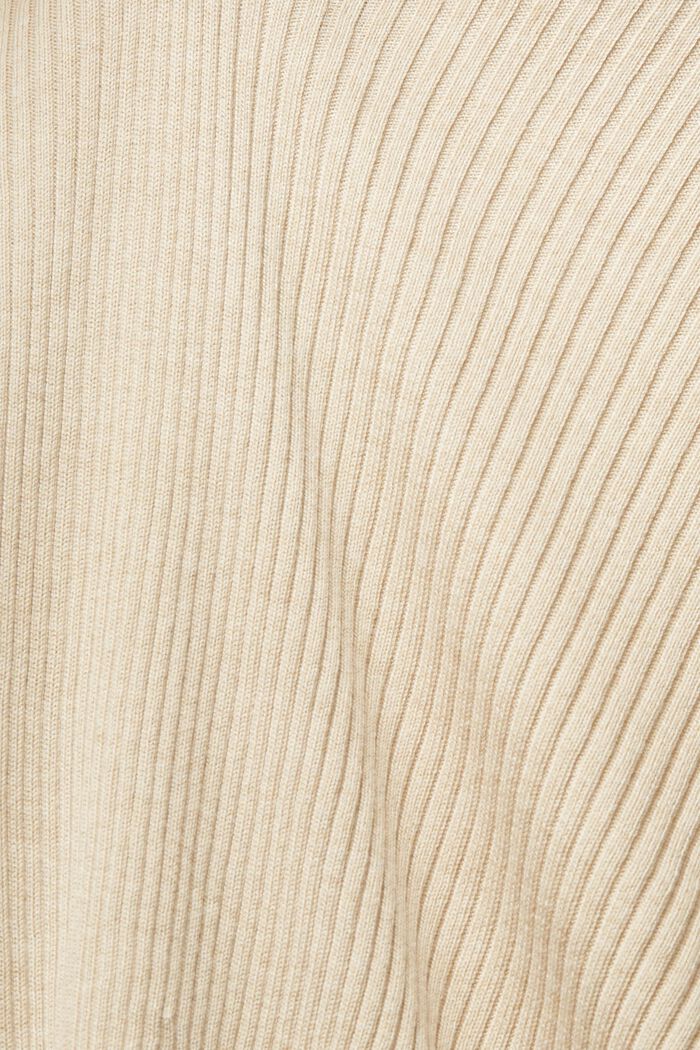 Af genanvendte materialer: Ribbet cardigan, SAND, detail image number 5