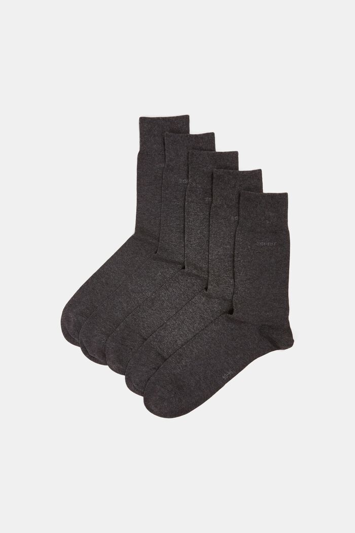 Pakke med 10 par sokker, økologisk bomuldsblanding, ANTHRACITE MELANGE, detail image number 0