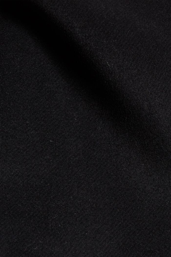 Af uldblanding: Frakke med ståkrave, BLACK, detail image number 4