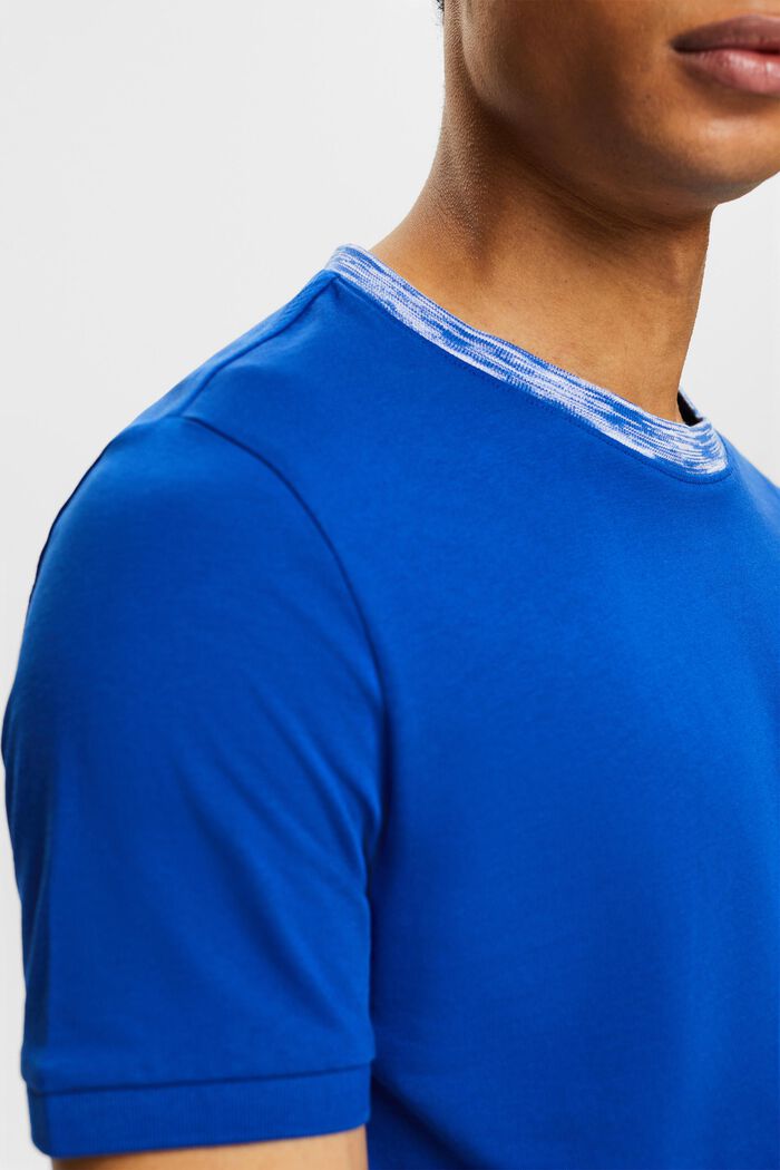T-shirt med space dye-krave, BRIGHT BLUE, detail image number 3