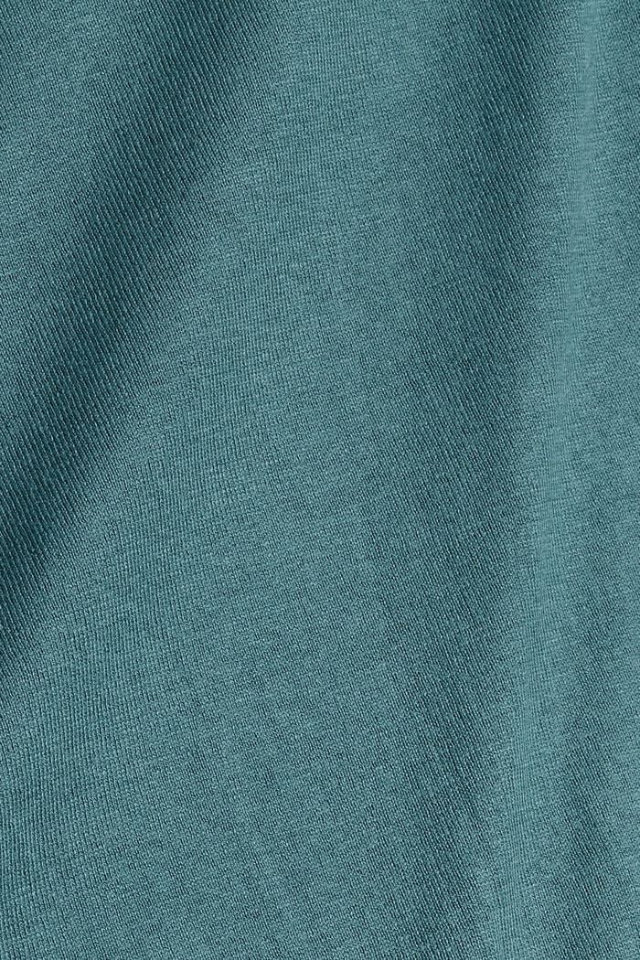 Finmasket strikcardigan af økologisk bomuldsblanding, TEAL BLUE, detail image number 4