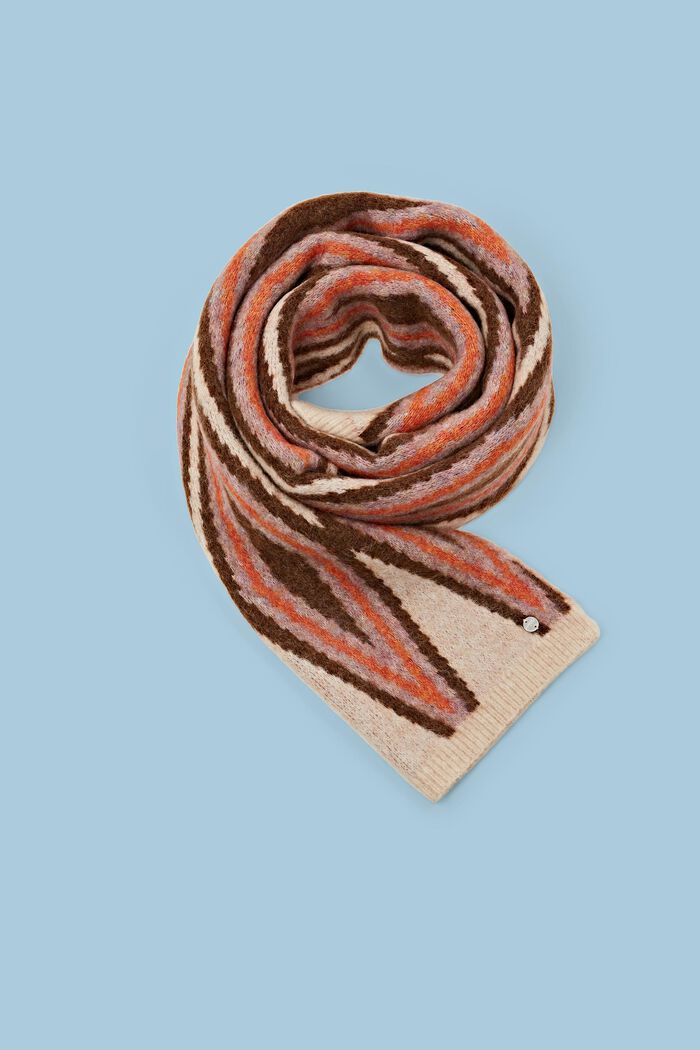 Halstørklæde i uld-/mohairmiks, BEIGE, detail image number 0