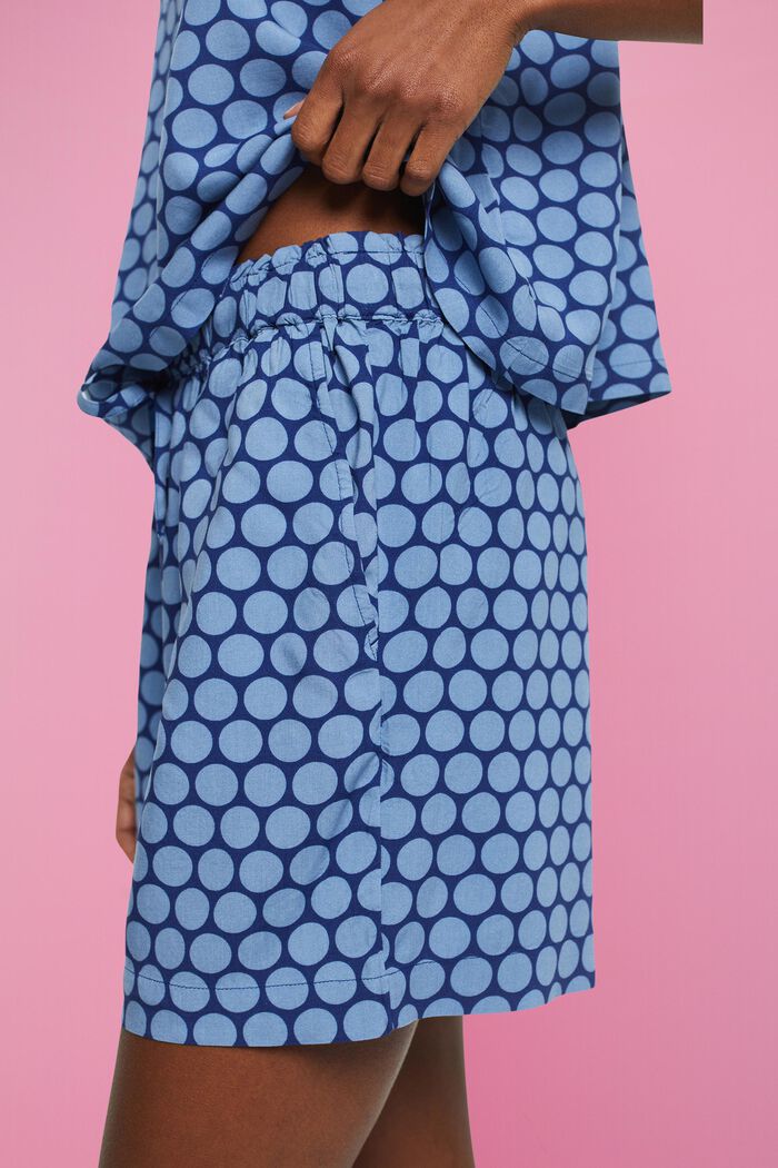 Kort pyjamas med polkaprikket print, DARK BLUE, detail image number 2