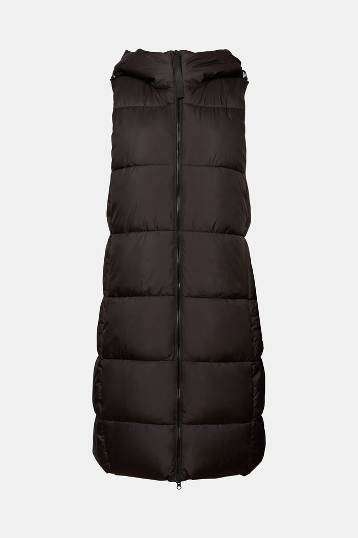 Genanvendt: Lang quiltet vest, BLACK, detail image number 5
