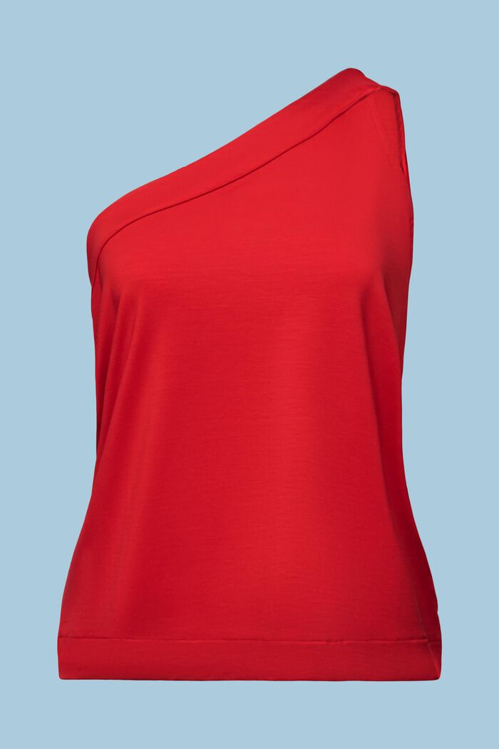 One shoulder-top i jersey, DARK RED, detail image number 5