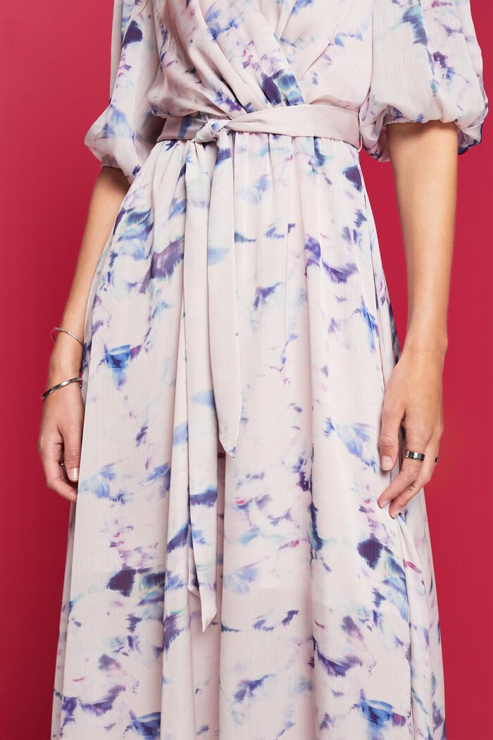 Midi-kjole med slå om-effekt, PASTEL PINK, detail image number 4
