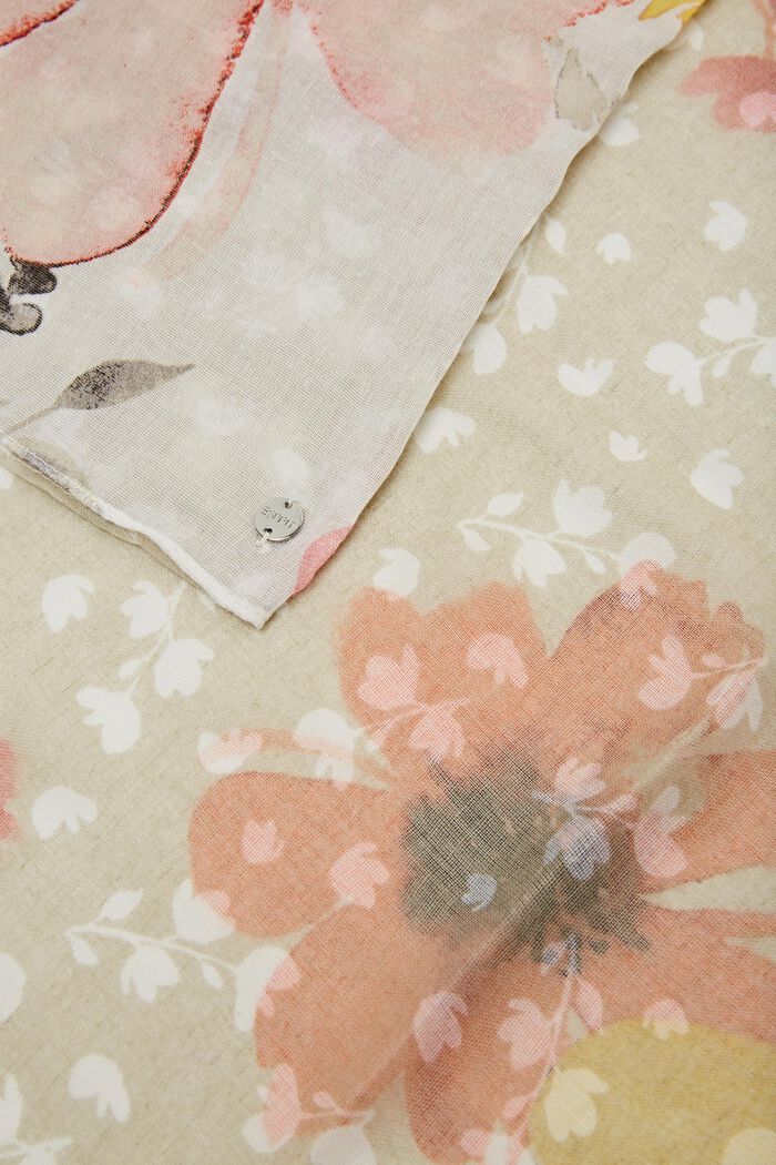 Loop-tørklæde med blomstermønster, BEIGE, detail image number 1