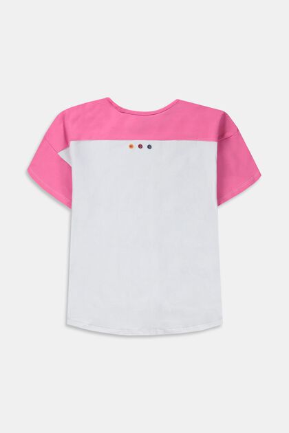 Bomulds-T-shirt med positivt print på brystet