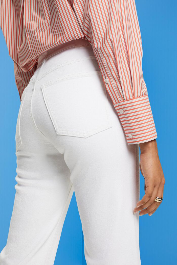 Jeans med høj talje og lige ben, WHITE, detail image number 4